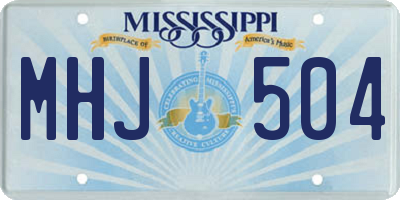 MS license plate MHJ504