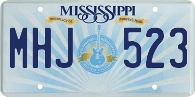 MS license plate MHJ523