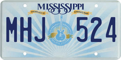 MS license plate MHJ524