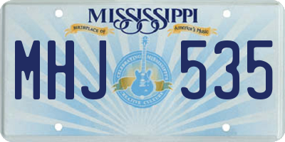 MS license plate MHJ535