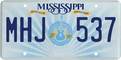 MS license plate MHJ537