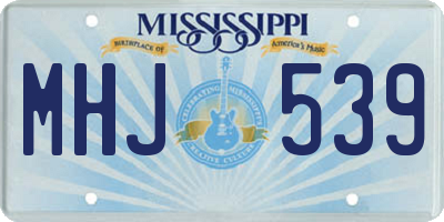 MS license plate MHJ539