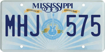 MS license plate MHJ575
