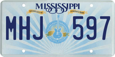 MS license plate MHJ597