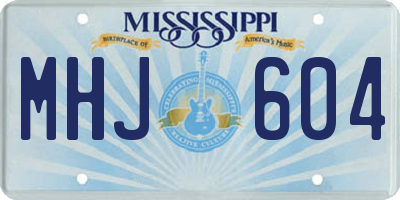 MS license plate MHJ604