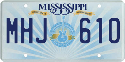 MS license plate MHJ610