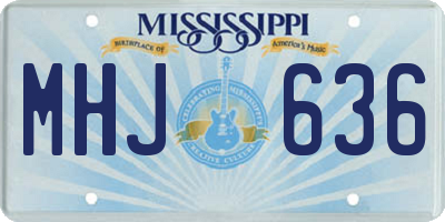 MS license plate MHJ636