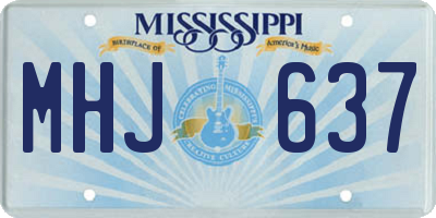 MS license plate MHJ637