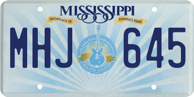 MS license plate MHJ645