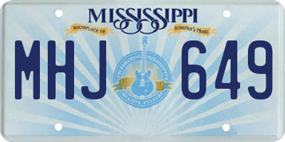 MS license plate MHJ649