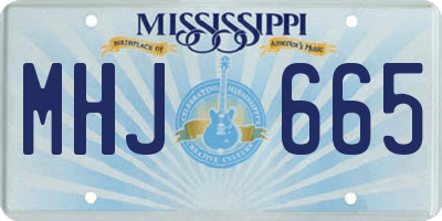 MS license plate MHJ665