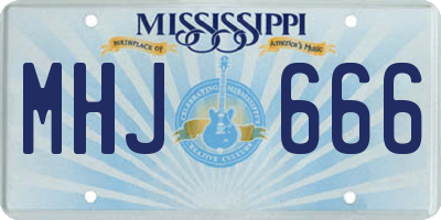 MS license plate MHJ666