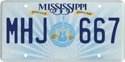 MS license plate MHJ667
