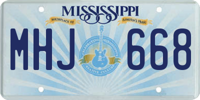 MS license plate MHJ668