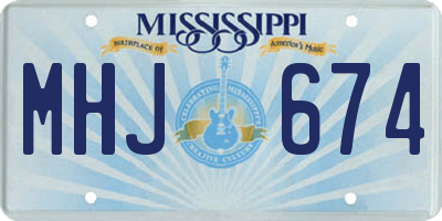 MS license plate MHJ674
