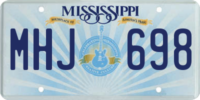 MS license plate MHJ698