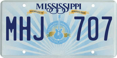 MS license plate MHJ707