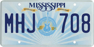 MS license plate MHJ708