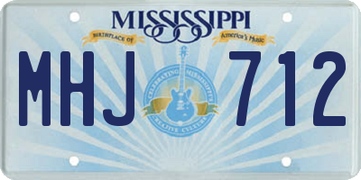MS license plate MHJ712