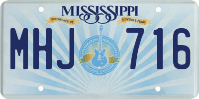 MS license plate MHJ716
