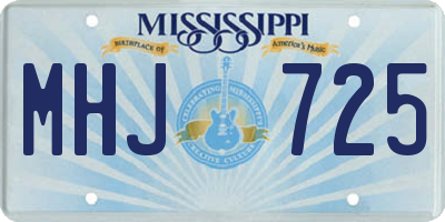 MS license plate MHJ725