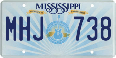 MS license plate MHJ738