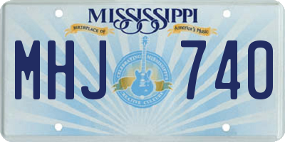 MS license plate MHJ740