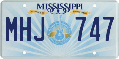 MS license plate MHJ747