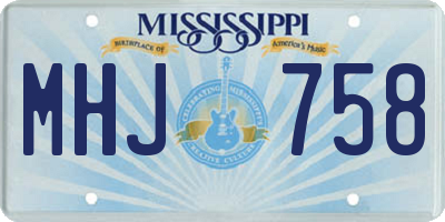 MS license plate MHJ758