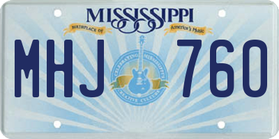 MS license plate MHJ760