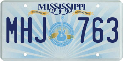 MS license plate MHJ763