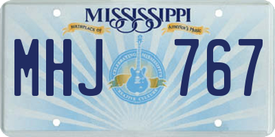 MS license plate MHJ767