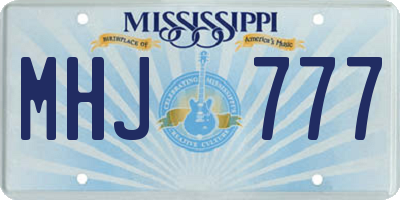MS license plate MHJ777