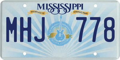 MS license plate MHJ778