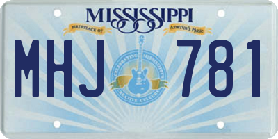 MS license plate MHJ781