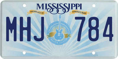 MS license plate MHJ784