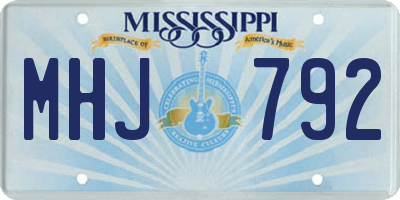 MS license plate MHJ792