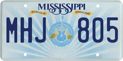 MS license plate MHJ805