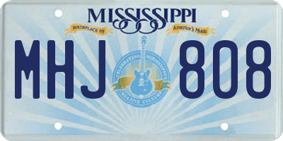 MS license plate MHJ808