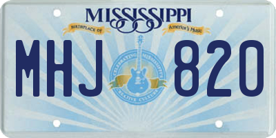 MS license plate MHJ820