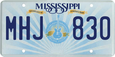 MS license plate MHJ830