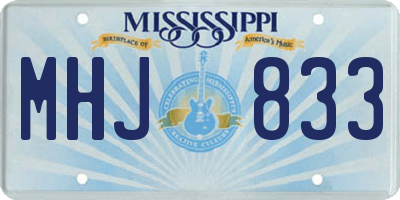 MS license plate MHJ833