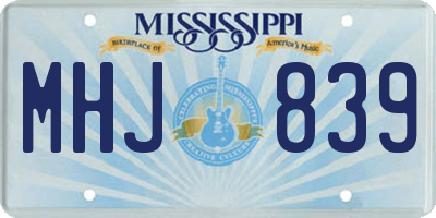 MS license plate MHJ839