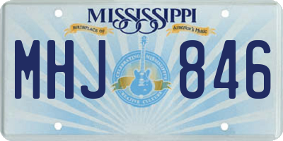 MS license plate MHJ846