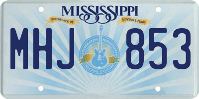 MS license plate MHJ853