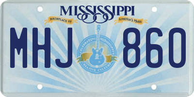 MS license plate MHJ860