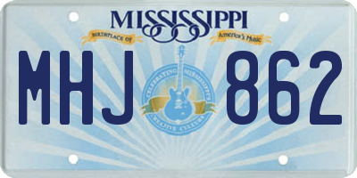 MS license plate MHJ862