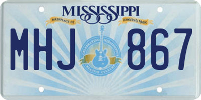 MS license plate MHJ867