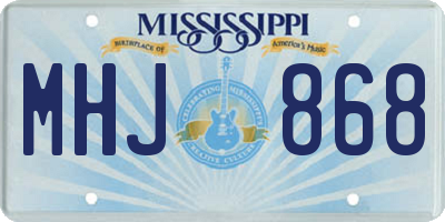 MS license plate MHJ868