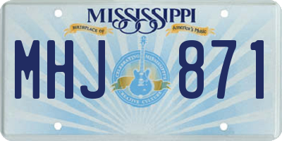 MS license plate MHJ871
